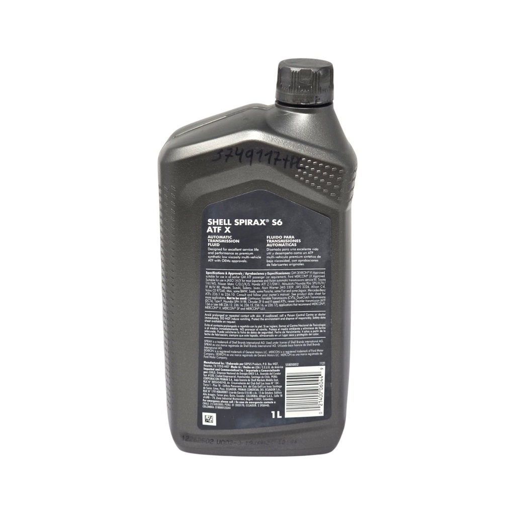 Aceite Shell Spiraz S6 ATF Lts